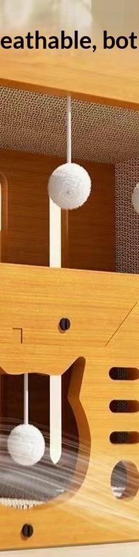 3-Layer Cardboard Cat Scratcher & Cozy Hideaway House — top view