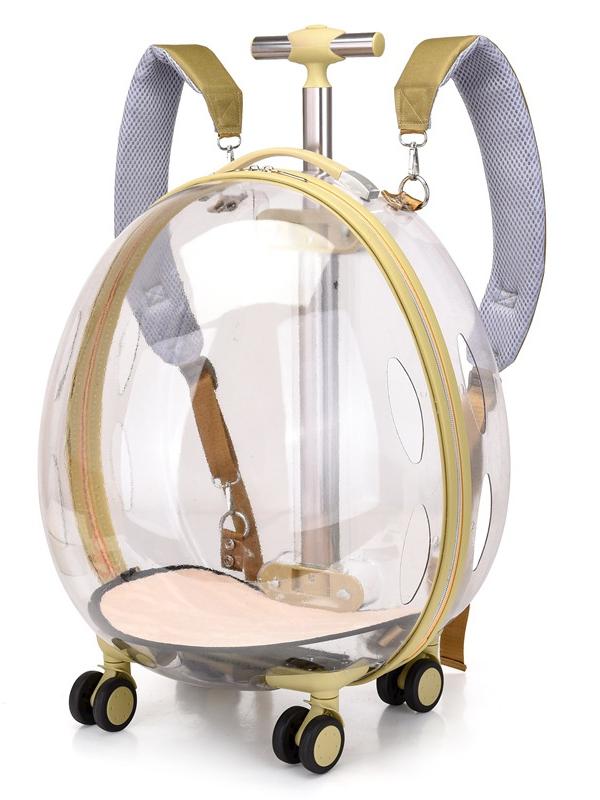 Space Capsule Cat Carrier with Bubble Window & Trolley