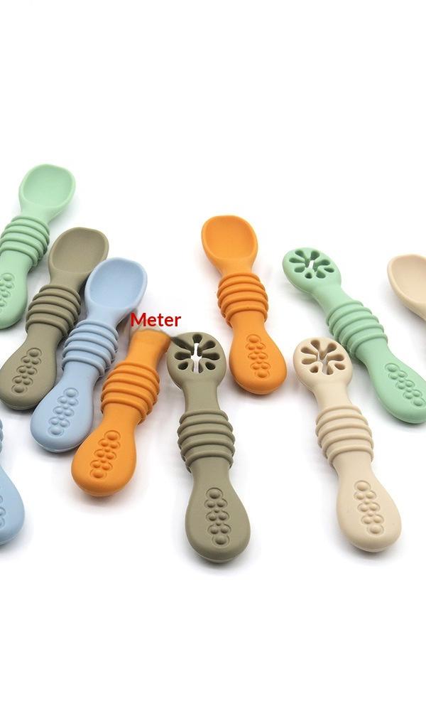 Cat Ear Silicone Baby Feeding Set with No-Tip Spoons