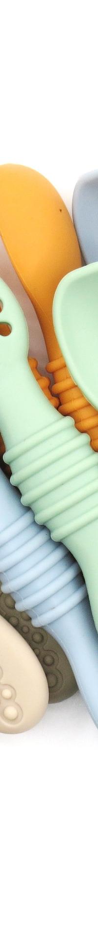 Cat Ear Silicone Baby Feeding Set with No-Tip Spoons — side view
