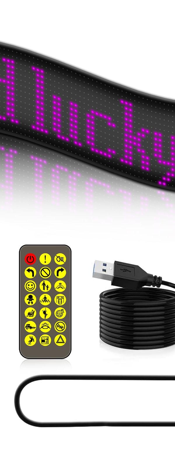 GlowPanel X — スマートリモコン付き カー LED ディスプレイ