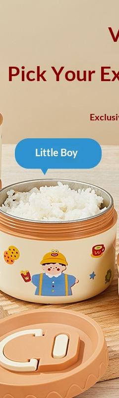 304 Stainless Steel Cartoon Round Insulated Soup Lunch Box