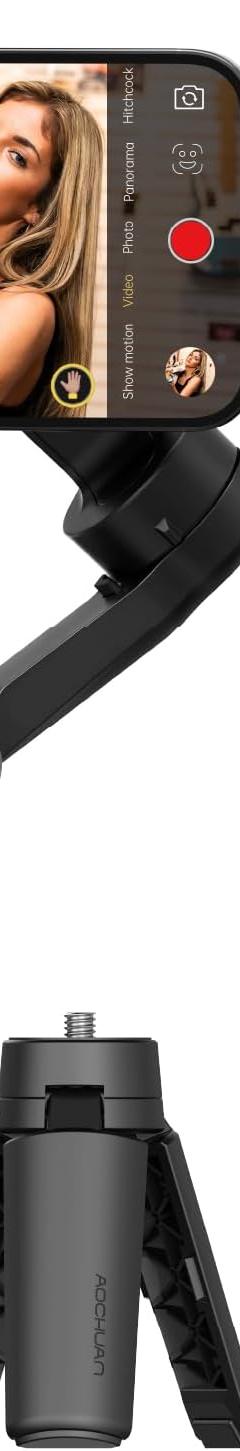 AOCHUAN Smart XE – 3-Axis Foldable Smartphone Gimbal with Gesture