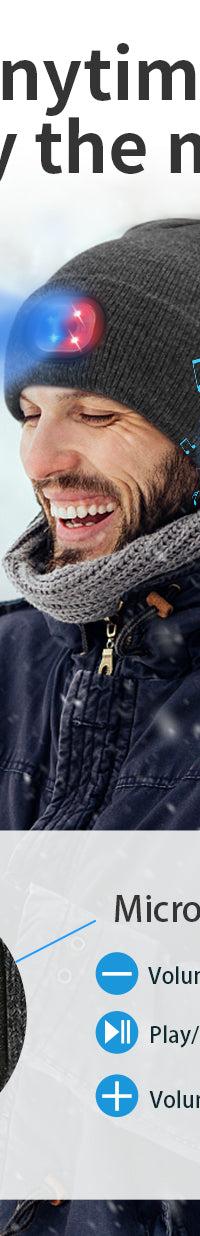 Bluetooth Headlamp Beanie for Music, Calls & Night Runs — top view