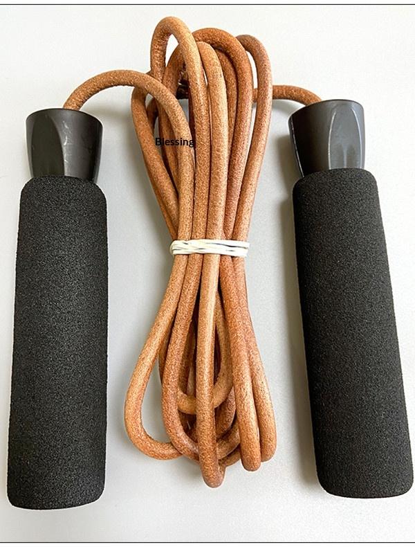 Leather-Grip Speed Jump Rope With Ball-Bearing Spin
