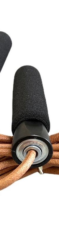 Leather-Grip Speed Jump Rope With Ball-Bearing Spin — top view