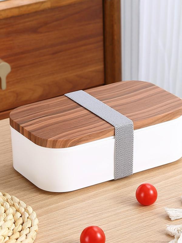 Stackable Wood-Grain Lunch Box for Fresh Meal Prep