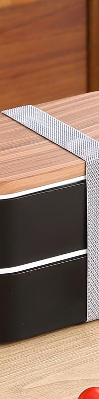 Stackable Wood-Grain Lunch Box for Fresh Meal Prep — in use