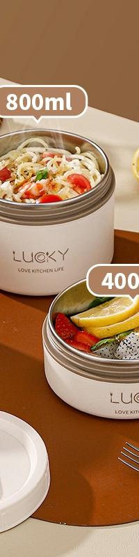 Insulated Steel Lunch Box That Keeps Meals Hot for Hours — side view